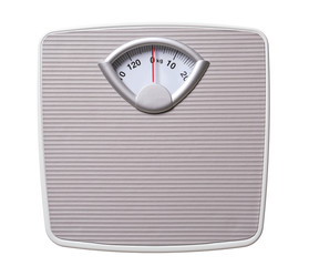 Modern scales on white background
