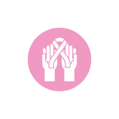 hands support ribbon breast cancer awareness