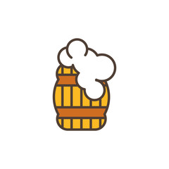 barrel foam oktoberfest icon line filled