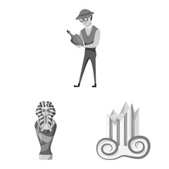 Vector illustration of story and discovery logo. Collection of story and items stock vector illustration.