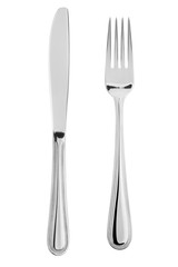 fork, spoon, cutlery isolated on white background, clipping path