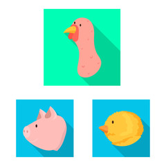 Isolated object of agriculture and breeding icon. Set of agriculture and organic vector icon for stock.