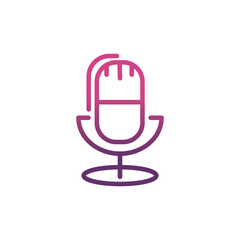 microphone sound network social media icon line