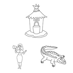 Vector illustration of entertainment and forest sign. Collection of entertainment and park vector icon for stock.