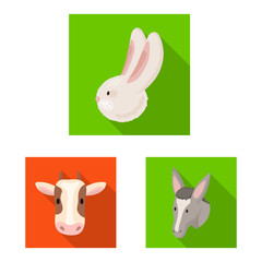 Vector illustration of agriculture and breeding sign. Collection of agriculture and organic vector icon for stock.