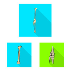 Vector design of bone and skeleton logo. Collection of bone and human stock vector illustration.