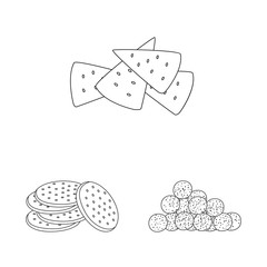 Vector design of product and menu icon. Collection of product and flavor stock vector illustration.