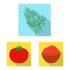 Vector design of taste and product icon. Set of taste and cooking stock symbol for web.