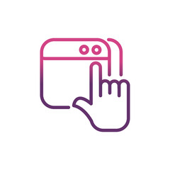 website cursor network social media icon line