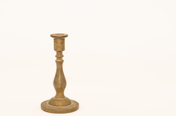 Vintage bronze candle holder on a white background 