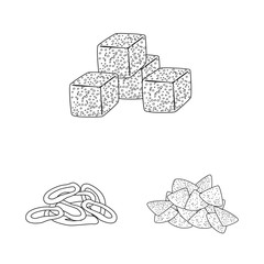 Isolated object of product and menu logo. Collection of product and flavor stock symbol for web.