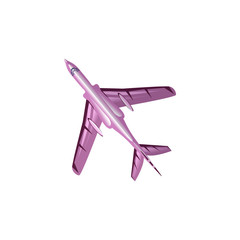 Purple war airplane bottom view vector illustration