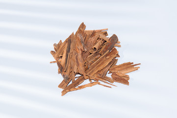Ceylon cinnamon on white background