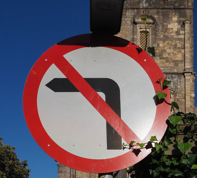 No Left Turn Sign