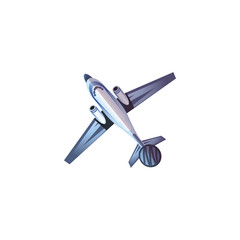 Blue and silver industrial plane with unusual tale vector illustration