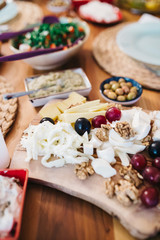 Delicious traditional turkish breakfast on table