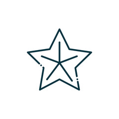 star happy christmas line icon