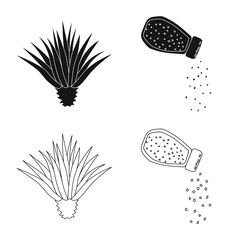 Isolated object of cafe and Latin symbol. Collection of cafe and national stock vector illustration.