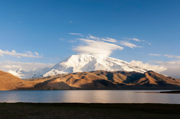 View of the Karakul Lake, in the Xinjiang Province, China