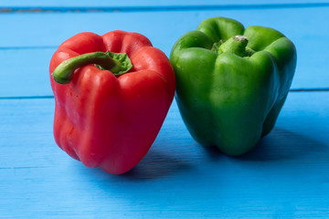 Red and green bell peppers