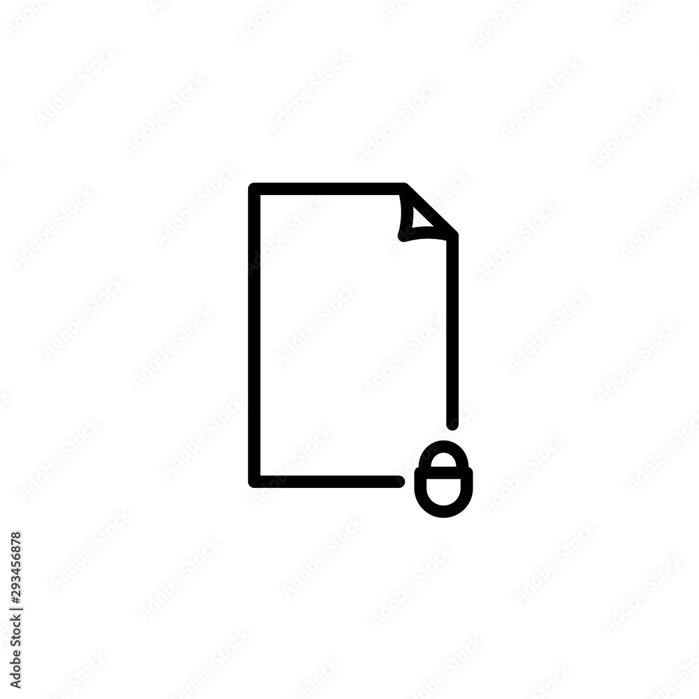 Aufkleber document lock flat icon. file format icon. extension. document file security icon