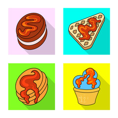 Isolated object of confectionery and culinary icon. Collection of confectionery and colorful stock symbol for web.