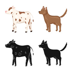 Isolated object of breeding and kitchen sign. Set of breeding and organic vector icon for stock.