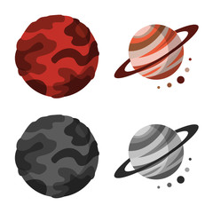 Vector design of astronomy and technology symbol. Collection of astronomy and sky stock vector illustration.