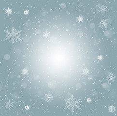 Blue Winter Background with snowflakes for your own creations