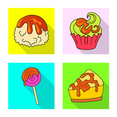 Vector illustration of confectionery and culinary sign. Collection of confectionery and colorful vector icon for stock.