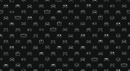 Video game controller background Gadgets and devices seamless pattern Eps10 vector © Darcraft