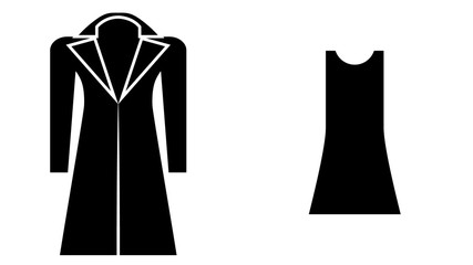 Dress with coat icon vector design. Clothes icon vector illustration