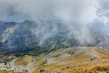 Panoramic view from Musala peak, Rila mountain, Bulgaria