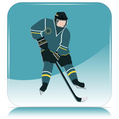 Icon abstract - hockey player - isolated on white background - vector.