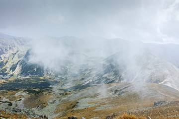 Panoramic view from Musala peak, Rila mountain, Bulgaria