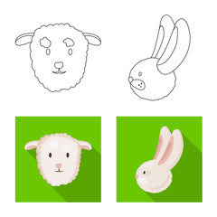 Vector illustration of agriculture and breeding symbol. Set of agriculture and organic stock vector illustration.