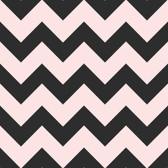 Bold seamless chevron vector pattern in pink and black. Both classic and modern, great for bedding, textiles, paper items, fashion accessories and pillows. Strong 2-color statement.