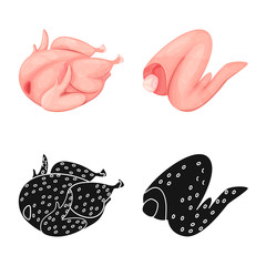 Vector design of product and poultry icon. Set of product and agriculture stock symbol for web.
