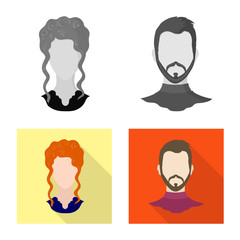 Isolated object of professional and photo sign. Set of professional and profile stock vector illustration.