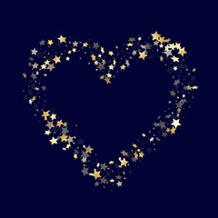 Gold falling star sparkle elements of glitter gradient vector background.