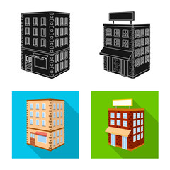 Isolated object of construction and building logo. Set of construction and estate vector icon for stock.