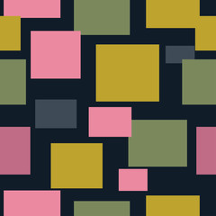 Geometric abstract pattern with colorful blank rectangles.