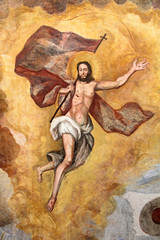 Cristo risorto; affresco nel Santuario di San Romedio in Val di Non, Trentino