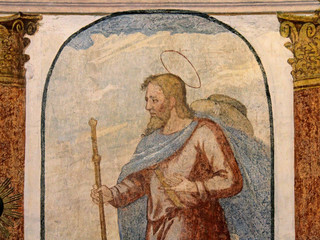 San Giacomo Maggiore; affresco nel Santuario di San Romedio in Val di Non, Trentino