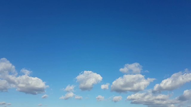 time lapse blue sky with clouds moving from left to right background