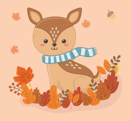 cute animal foliage hello autumn
