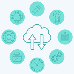 Data transfer vector icon sign symbol