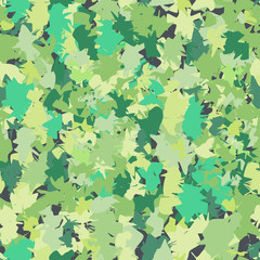Colorful vector seamless pattern with different shades of green paint splatter.