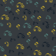 Abstract swirl vector seamless colorful pattern.