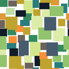 Vector seamless minimalist pattern. Colorful rectangles on white background. 